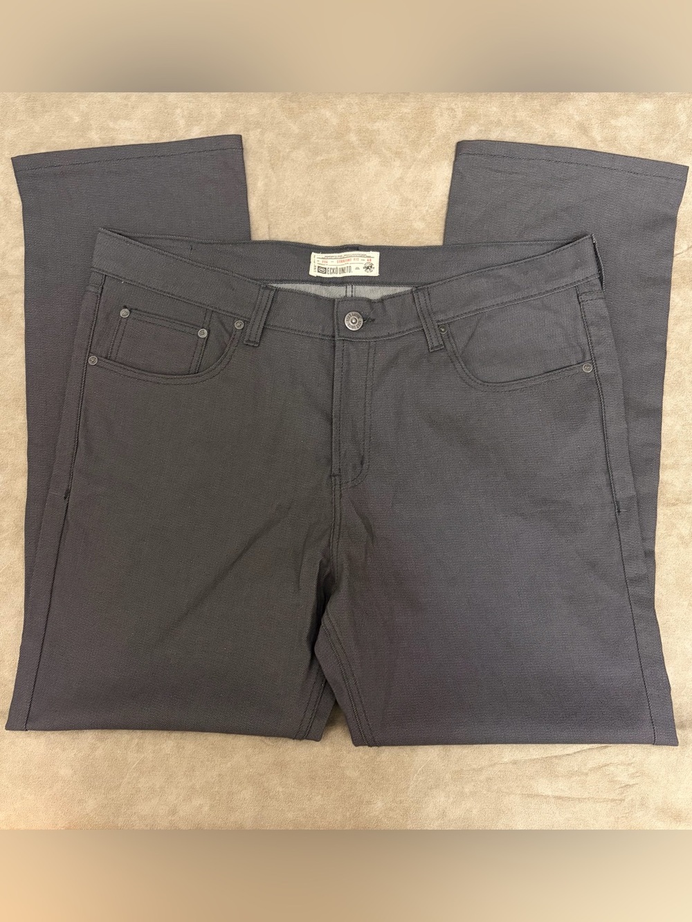 Ecko Unlimited Men's Gray Slim Straight Jeans